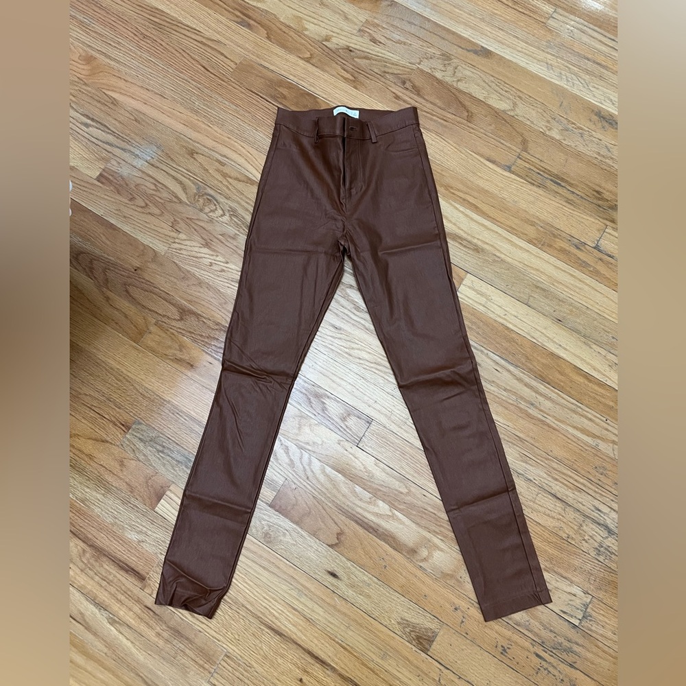 Brown Leather Pant Jeggings